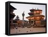 Morning Worship, Durbar Square, Unesco World Heritage Site, Patan, Kathmandu, Nepal-Don Smith-Framed Stretched Canvas