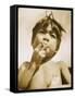 Moro Boy Smoking-null-Framed Stretched Canvas