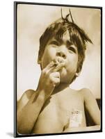 Moro Boy Smoking-null-Mounted Photographic Print