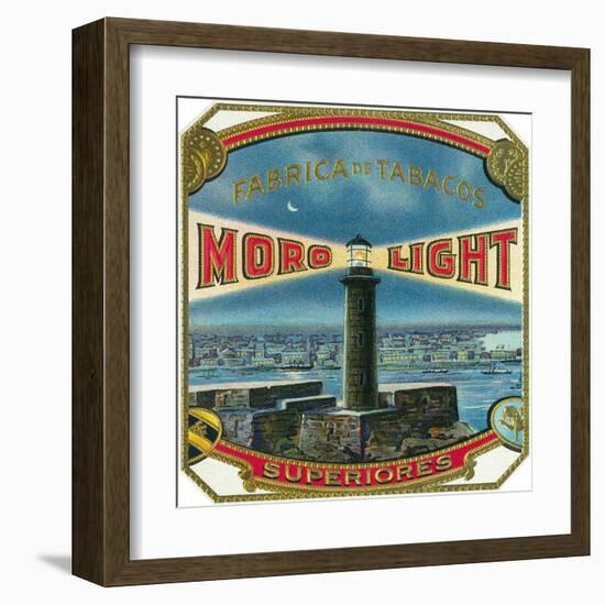 Moro Light Superiores Brand Cigar Outer Box Label-Lantern Press-Framed Art Print