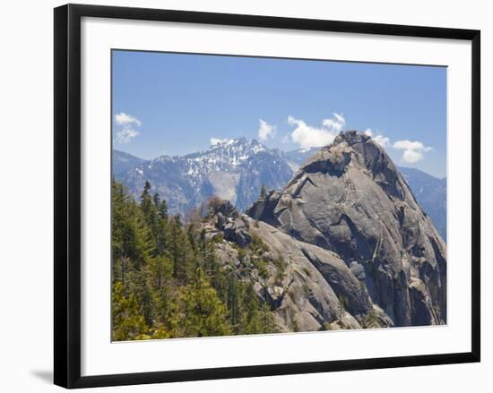 Moro Rock and the High Mountains of the Sierra Nevada, Sequoia National Park, California, USA-Neale Clarke-Framed Photographic Print