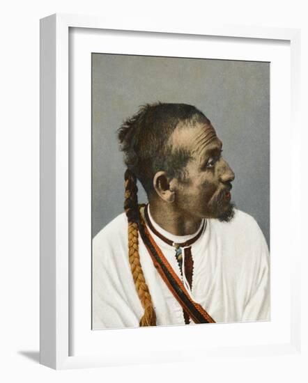 Moroccan - a Recif Man with a Dyed Pigtail and White Tunic-null-Framed Photographic Print