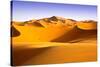 Moroccan Desert Landscape with Blue Sky. Dunes Background.-apdesign-Stretched Canvas