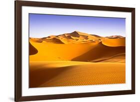 Moroccan Desert Landscape with Blue Sky. Dunes Background.-apdesign-Framed Photographic Print