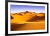 Moroccan Desert Landscape with Blue Sky. Dunes Background.-apdesign-Framed Photographic Print