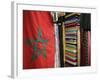 Moroccan Flag, the Souqs of Marrakech, Marrakech, Morocco-Walter Bibikow-Framed Photographic Print