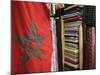 Moroccan Flag, the Souqs of Marrakech, Marrakech, Morocco-Walter Bibikow-Mounted Photographic Print