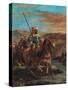 Moroccan Horsemen Crossing a Ford-Eugene Delacroix-Stretched Canvas