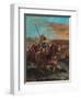 Moroccan Horsemen Crossing a Ford-Eugene Delacroix-Framed Art Print