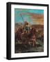 Moroccan Horsemen Crossing a Ford-Eugene Delacroix-Framed Art Print