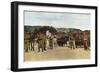 Moroccan Riflemen and a French Officer During the Battle of the Marne East of Paris, September 1914-Jules Gervais-Courtellemont-Framed Giclee Print