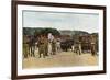 Moroccan Riflemen and a French Officer During the Battle of the Marne East of Paris, September 1914-Jules Gervais-Courtellemont-Framed Giclee Print