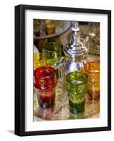 Moroccan Silver Teapot and Glasses, the Souq, Marrakech, Morocco-Gavin Hellier-Framed Photographic Print