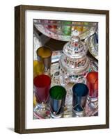 Moroccan Silver Teapot and Glasses, the Souq, Marrakech, Morocco-Gavin Hellier-Framed Photographic Print