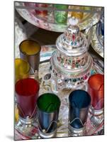 Moroccan Silver Teapot and Glasses, the Souq, Marrakech, Morocco-Gavin Hellier-Mounted Photographic Print