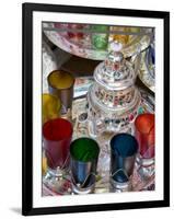 Moroccan Silver Teapot and Glasses, the Souq, Marrakech, Morocco-Gavin Hellier-Framed Photographic Print