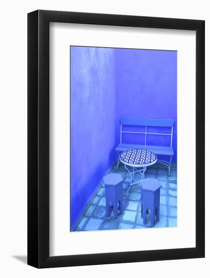 Moroccan Table and Chairs, Chefchaouen, Morocco, North Africa-Neil Farrin-Framed Photographic Print