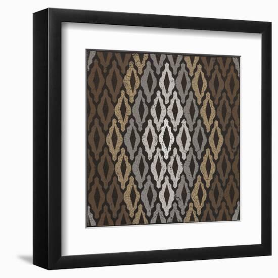 Moroccan Tile with Diamond (Neutrals)-Susan Clickner-Framed Giclee Print