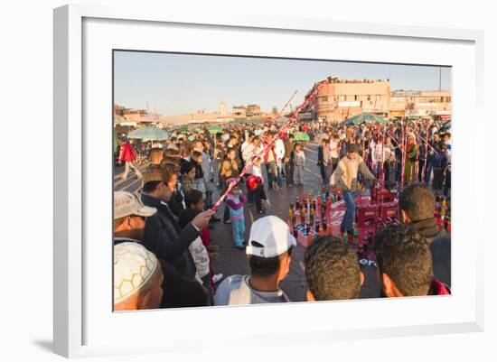 Moroccans Playing Games in Place Djemaa El Fna, Marrakech, Morocco, North Africa, Africa-Matthew Williams-Ellis-Framed Photographic Print