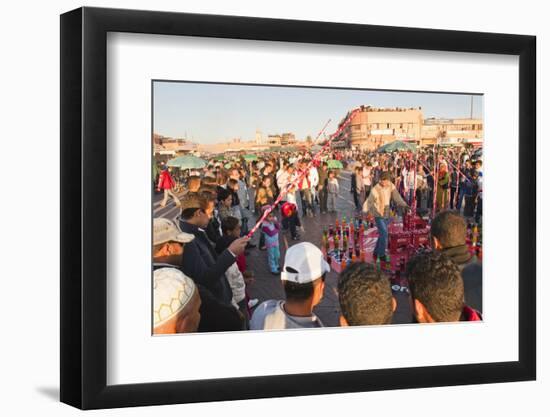 Moroccans Playing Games in Place Djemaa El Fna, Marrakech, Morocco, North Africa, Africa-Matthew Williams-Ellis-Framed Photographic Print