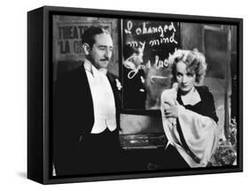 MOROCCO, 1930 directed by JOSEF VON STERNBERG Adolphe Menjou and Marlene Dietrich (b/w photo)-null-Framed Stretched Canvas