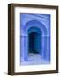 Morocco. A traditional blue doorway in the hill town of Chefchaouen.-Brenda Tharp-Framed Photographic Print