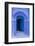 Morocco. A traditional blue doorway in the hill town of Chefchaouen.-Brenda Tharp-Framed Photographic Print