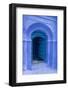 Morocco. A traditional blue doorway in the hill town of Chefchaouen.-Brenda Tharp-Framed Photographic Print