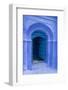 Morocco. A traditional blue doorway in the hill town of Chefchaouen.-Brenda Tharp-Framed Photographic Print