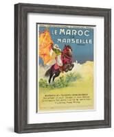 Morocco and Marseille Poster, 1913-Ernest Louis Lessieux-Framed Giclee Print