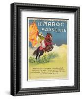 Morocco and Marseille Poster, 1913-Ernest Louis Lessieux-Framed Giclee Print