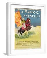 Morocco and Marseille Poster, 1913-Ernest Louis Lessieux-Framed Giclee Print