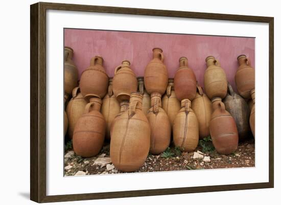 Morocco, Atlas Mountain. Pottery for Sale Along the Road-Michele Molinari-Framed Photographic Print