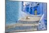 Morocco. Blue Narrow Streets and Neighborhooda of Chaouen-Emily Wilson-Mounted Photographic Print