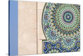 Morocco, Casablanca. Close-up of tile designs on mosque exterior.-Jaynes Gallery-Stretched Canvas