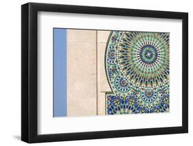 Morocco, Casablanca. Close-up of tile designs on mosque exterior.-Jaynes Gallery-Framed Photographic Print