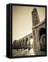 Morocco, Casablanca, Mosque of Hassan II-Michele Falzone-Framed Stretched Canvas