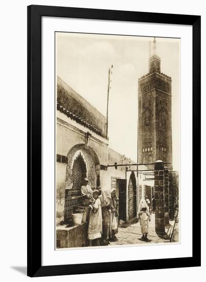 Morocco, Casablanca - New Medina, Fountain and Mosque-null-Framed Photographic Print