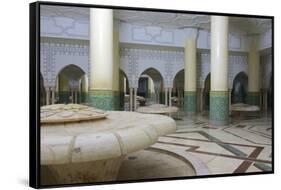 Morocco, Casablanca. the Great Mosque. the Ablutions Room-Michele Molinari-Framed Stretched Canvas