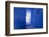 Morocco, Chaouen. Vivid Blue Doorway Out to the Street-Emily Wilson-Framed Photographic Print