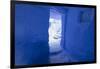 Morocco, Chaouen. Vivid Blue Doorway Out to the Street-Emily Wilson-Framed Photographic Print