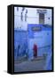 Morocco, Chefchaouen. Women Walking the Cobblestone Streets-Brenda Tharp-Framed Stretched Canvas