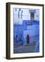 Morocco, Chefchaouen. Women Walking the Cobblestone Streets-Brenda Tharp-Framed Photographic Print