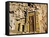 Morocco Dades Gorge Miniature Kasbah Cut into Rock Face-Christian Kober-Framed Stretched Canvas