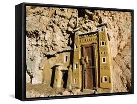 Morocco Dades Gorge Miniature Kasbah Cut into Rock Face-Christian Kober-Framed Stretched Canvas