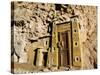 Morocco Dades Gorge Miniature Kasbah Cut into Rock Face-Christian Kober-Stretched Canvas