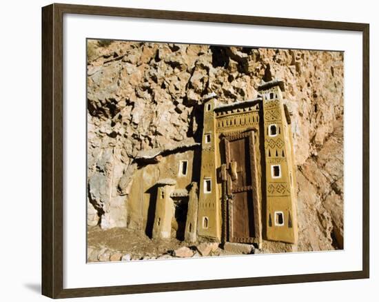 Morocco Dades Gorge Miniature Kasbah Cut into Rock Face-Christian Kober-Framed Photographic Print