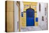 Morocco, Essaouira. Blue Recessed Door-Emily Wilson-Stretched Canvas