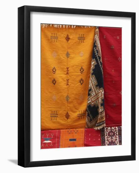 Morocco, Essaouira, Medina, Carpets Hanging Ouside Shop-Jane Sweeney-Framed Photographic Print