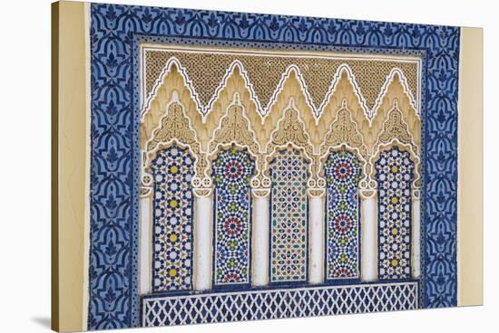 Morocco, Fes. a Detail of an Ornate Wall of the King's Palace-Brenda Tharp-Stretched Canvas
